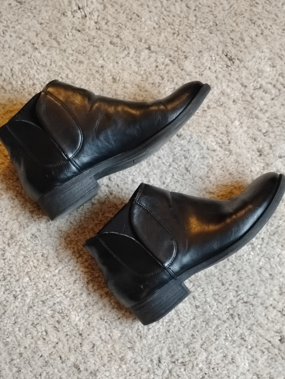 Women's Black Leather UNISA Ankle Boots